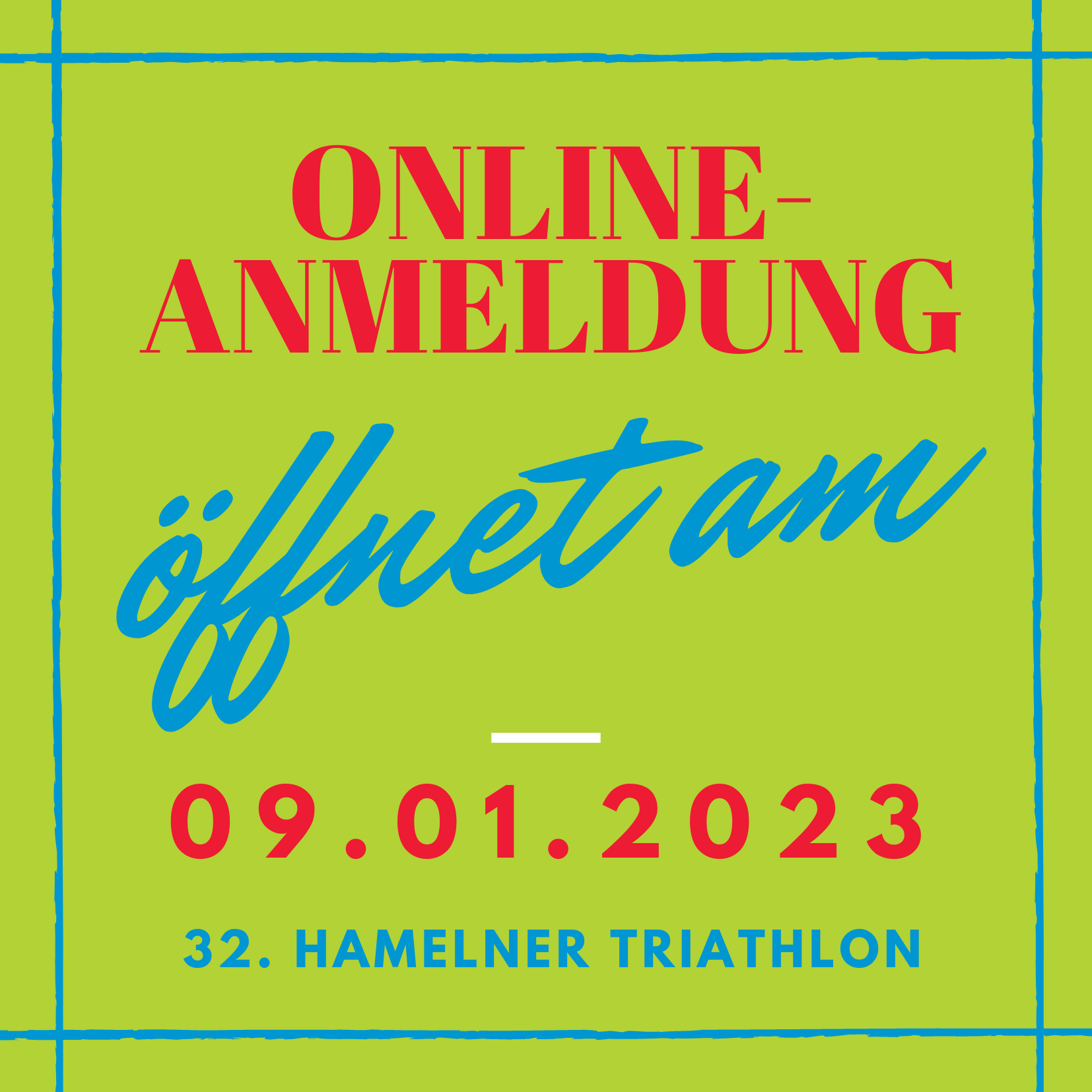 Anmeldung öffnet am 9. Januar 2023 - Triathlon ESV Eintracht Hameln